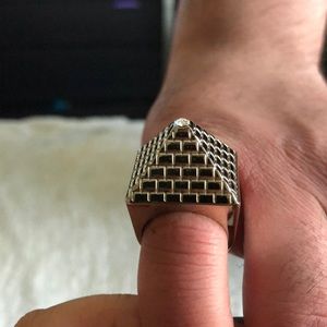 Black Scale Pyramid Ring